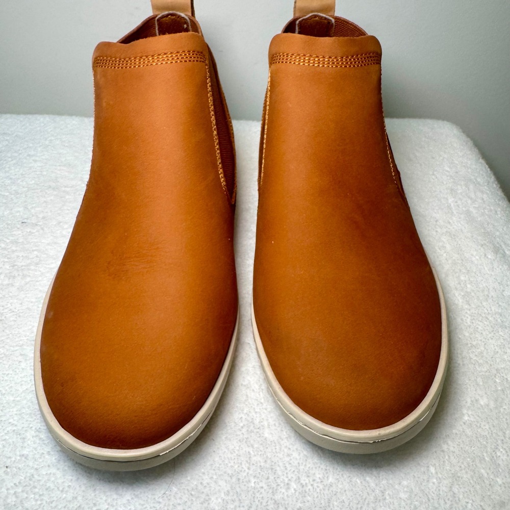 OLUKAI PEHUEA MID Leather Tan Chelsea Boots Shoes Women US W9 EUR‎ 39